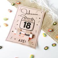 Druckvorlage Geburtstagskarte zum 18. Geburtstag - Glückwunschkarte - volljährig - Geschenkidee - Kleinigkeit Bild 1