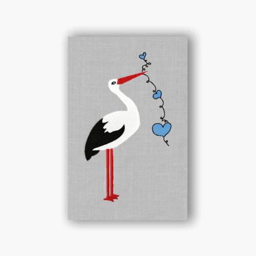 Stickdatei Storch - zwei Größen, Rahmen 10x10 und 13x18, Geburt, Baby, Mama