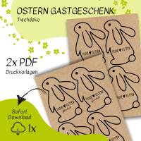 Druckvorlage Ostern - Tischdeko - Gastgeschenk - Osterhase - Mitbringsel - Geschenkidee - Ostergeschenk Bild 2