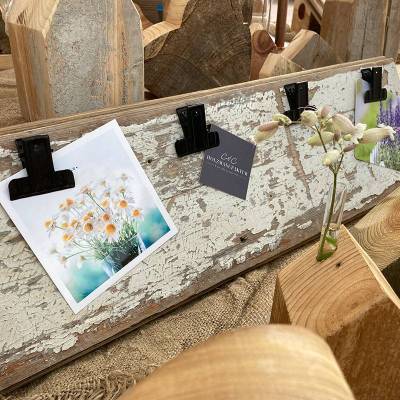 Foto- und Kartenhalter / Clipboard aus alten Dielen