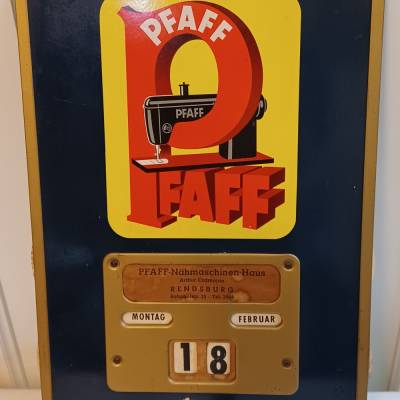Ewiger Kalender Pfaff Nähmaschinen aus den 50er Jahren – Carl PH. Schmidt Kaiserslautern