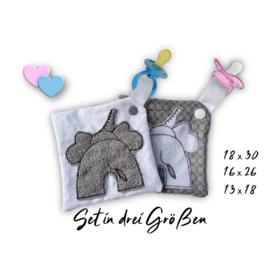 Stickdatei Schmusetuch Elefant ITH drei Größen, Baby, Schmusetuch, Kuscheltuch, Schnuffeltuch, Elefant