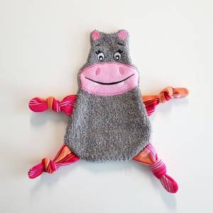 Stickdatei Nilpferd Kuscheltuch ITH in drei Größen, Baby, Schmusetuch, Kuscheltier, Schnuffeltuch Bild 2