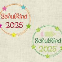 Stickdatei Einschulung Schulkind 2025 – Stickmuster für Schule & Stickmaschine | Design-by-Jasmina Bild 1