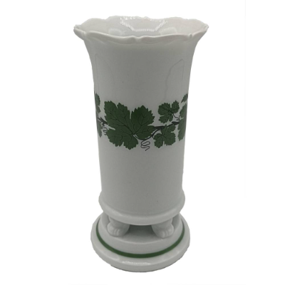 Meissen Vase voller grüner Weinkranz mit weißem Rand – Pfeifferzeit 1924-1934