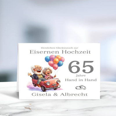 Eiserne Hochzeit Karte | Postkarte Eiserne Hochzeit | Einladung Eiserne Hochzeit | LN7-4