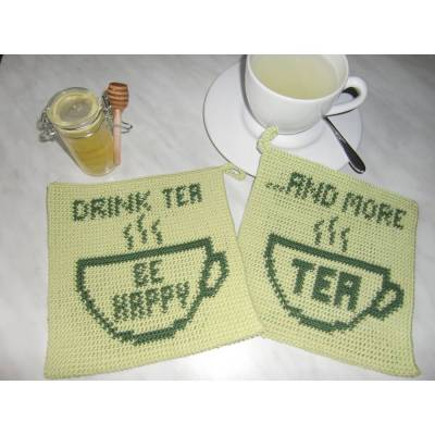 DIY Häkelanleitung Doubleface-Topflappen Tee (PDF)