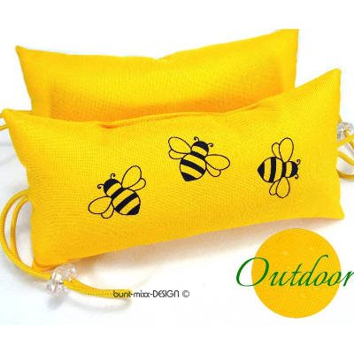 Türstopper gelb sonnengelb Biene Bienchen, Outdoorstoff, Einweihungsparty Haus Wohnung, bee happy, by BuntMixxDES