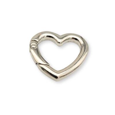 Karabiner Ring Herz Silberfarben - 1 Stk. / 5 Stk. / 10 Stk.