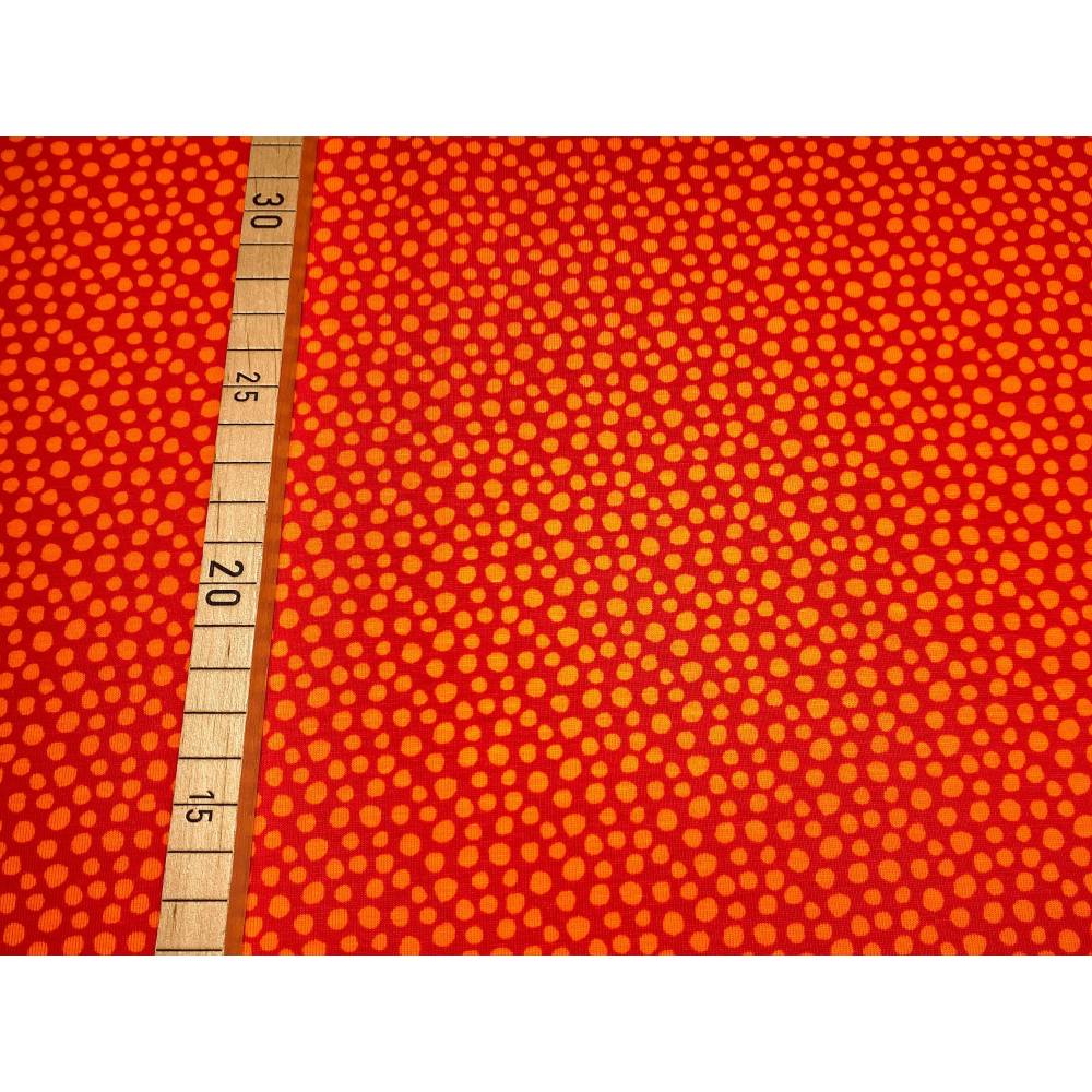 Bio Jersey unregelmäßige Punkte 16,50 EUR/m rot/orange