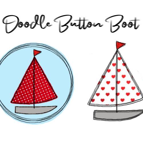 Stickdatei Doodle Button Boot - Rahmen ab 10 cm x 10 cm, Button, Doodle, Applikation, Segelboot