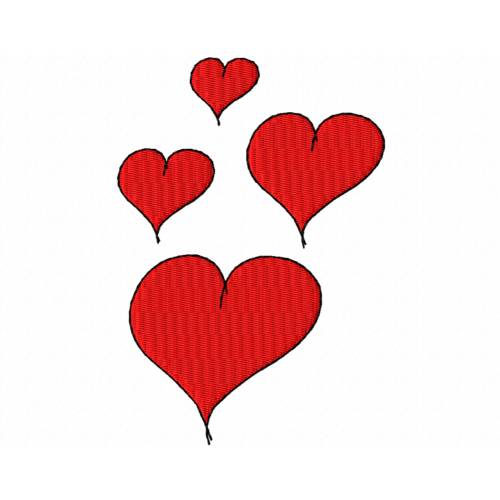 Stickdatei Herzchen, vier Größen, Valentinstag, Liebe, Love