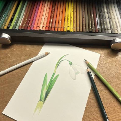 handgemaltes Bild „Schneeglöckchen“