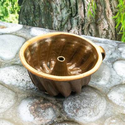 kleine antike kuchenform, steingut, vintage, wohndeko, sammlerstück, rarität, geschenk geburtstag