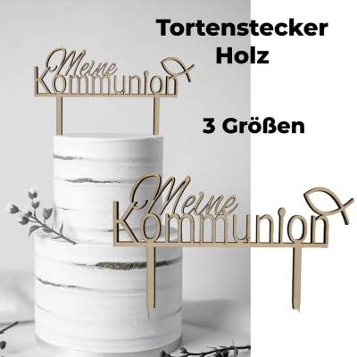 Tortenstecker Kommunion Tortendeko Holz Cake Topper