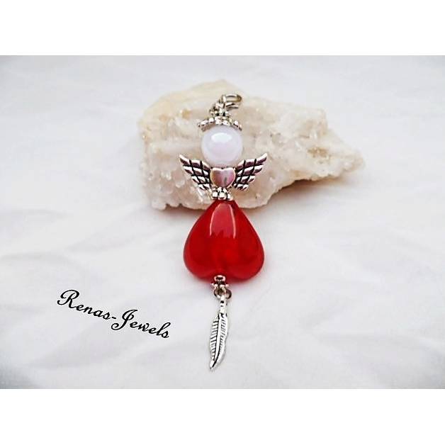 2 Stück Schutzengel-Anhänger Mit Herz & Flügeln - Auto Deko & Glücksbringer In Gold/Silber