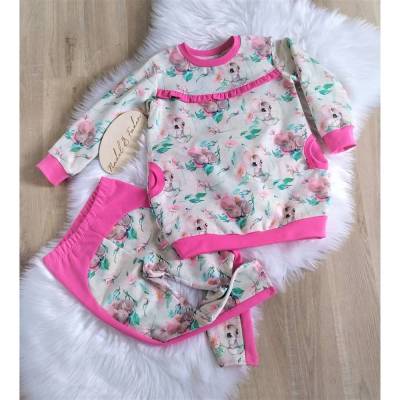 Set*Mädchen*Tunika*Leggings*Größe 98/104*Blumen*Maus