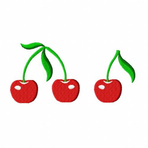 Stickdatei Kirschen - zwei Varianten, Rahmen ab 10 cm x 10 cm