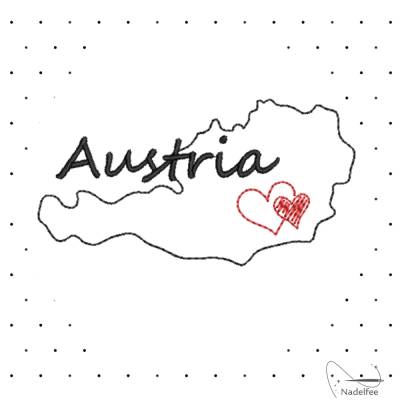 Stickdatei * Austria Österreich * 47x90 mm Maschinenstickmuster . dst exp hus jef pcs pes vip vp3 xxx