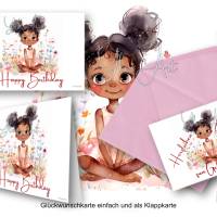 Geburtstagskarte, digitaler Sofortdownload, selbst ausdrucken, deutsch und englisch Bild 1