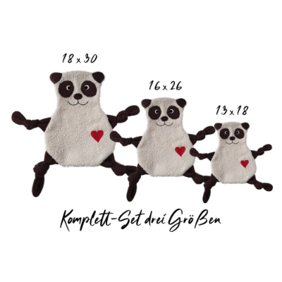 Stickdatei ITH Panda Kuscheltuch in drei Größen, Baby Schmusetuch, Kuscheltier, Schnuffeltuch