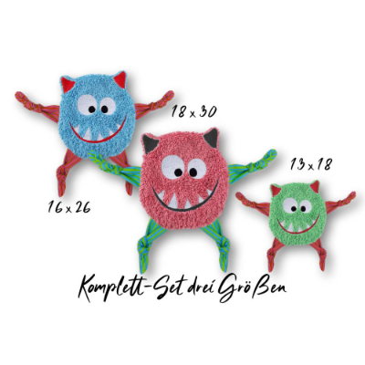 Stickdatei ITH Monsterchen Kuscheltuch drei Größen, Schmusetuch, Kuscheltier, Schnuffeltuch, Stickmuster
