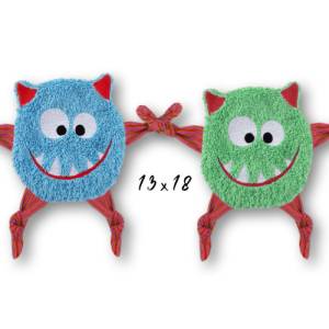 Stickdatei ITH Monsterchen Kuscheltuch drei Größen, Schmusetuch, Kuscheltier, Schnuffeltuch, Stickmuster Bild 2
