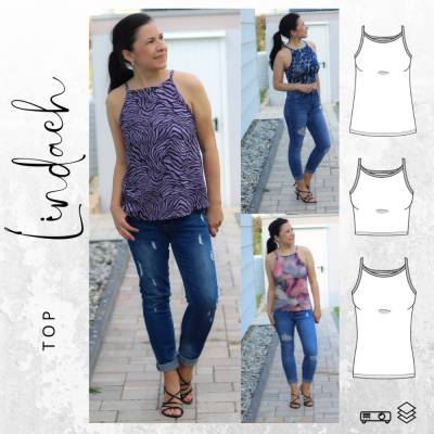 Ebook PDF Schnittmuster Damen Top LINDACH Gr. 32-54