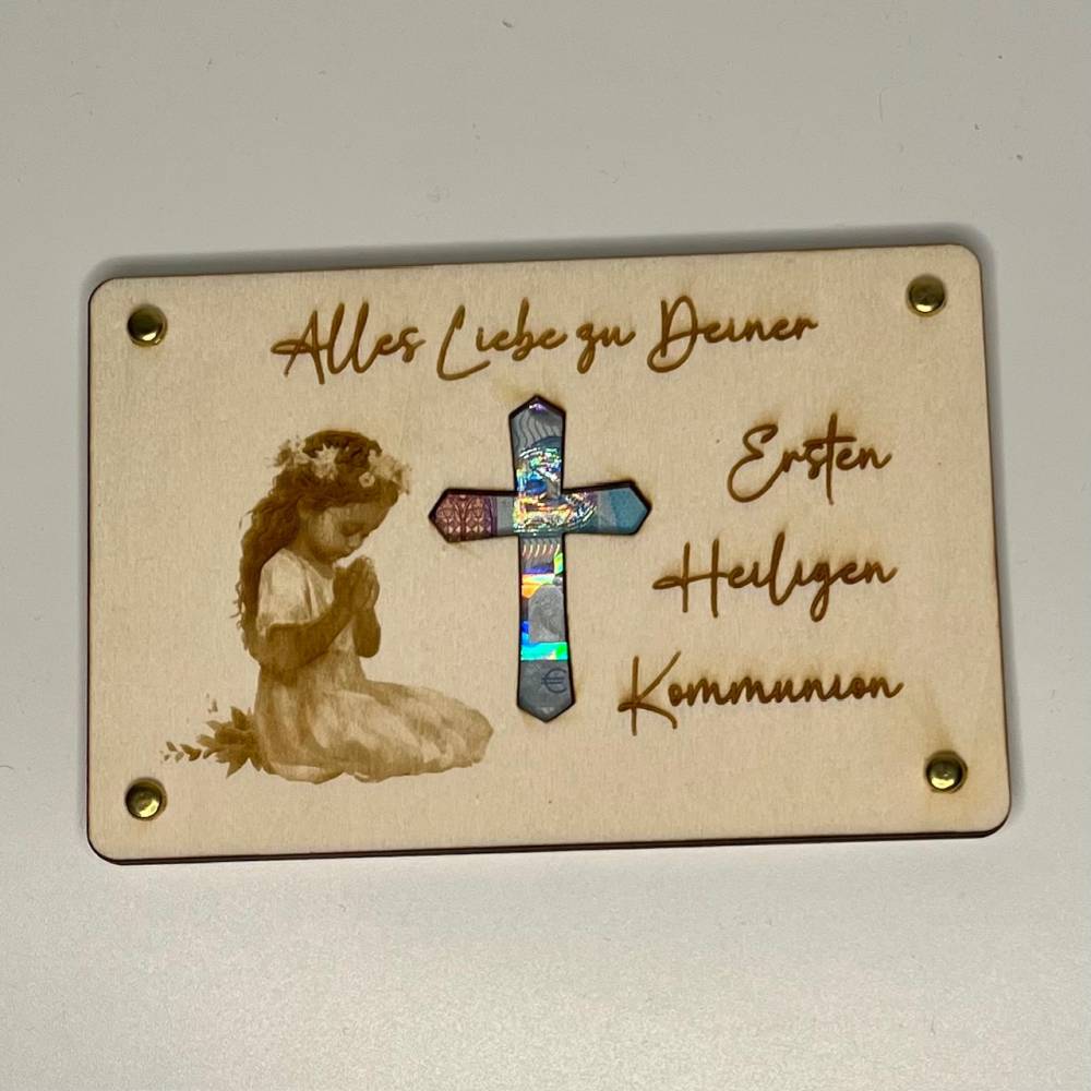 Elegante Geldgeschenkkarte zur Kommunion – Ein besonderes Geschenk für den großen Tag!  SVG, JPG, PNG Datei Bild 1