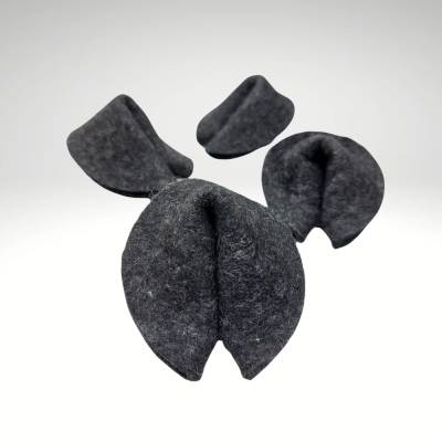 4 Glückskekse aus Filz zum selber befüllen Wollfilz . anthrazit