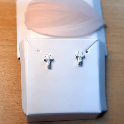 Ohrstecker kleine Kreuze aus 999 Silber