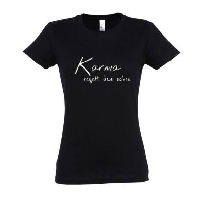 KARMA regelt das schon - Damenshirt XS-XXL - 98% Baumwolle - verschiedene Farben - ausgefallenes T-Shirt 