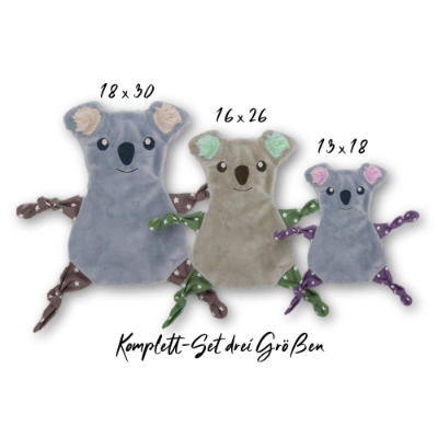 Stickdatei Koala Kuscheltuch ITH, drei Größen, Schmusetuch, Kuscheltier, Schnuffeltuch