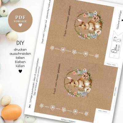 Geschenktüte mit Geschenkanhänger PDF Datei A4 