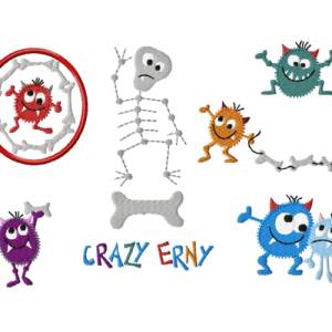 Stickdatei Crayzy Erny, Skelett, Monster Bild 1