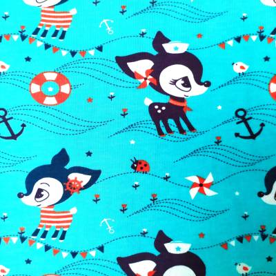 Hafenkitz-Jersey türkis 1m Rest