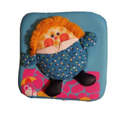 Vintage 80er Fisher Price Toys 1977 Kissen mit Rasselpuppe – Humpty Dumpty, waschbar, sehr guter Zustand