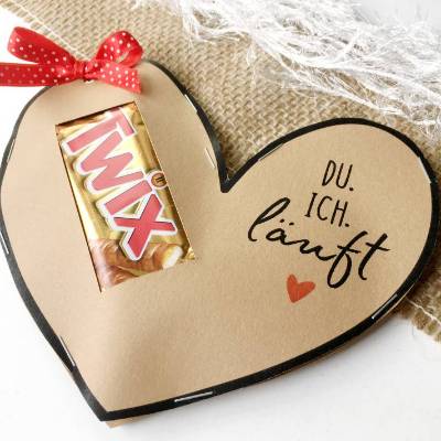 Druckvorlage Karte zum Valentinstag, Herz, du ich läuft, Valentinskarte, Wir zwei, Last Minute Geschenk, Jahrestag