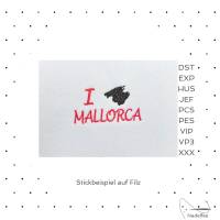 Stickdatei * i love Mallorca * 44x80mm Maschinenstickmuster digital Bild 3