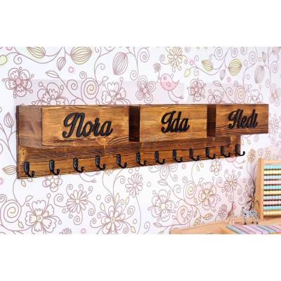 Rustikale Mützenfachgarderobe 1.0 Dreifach OLIVERASHOP