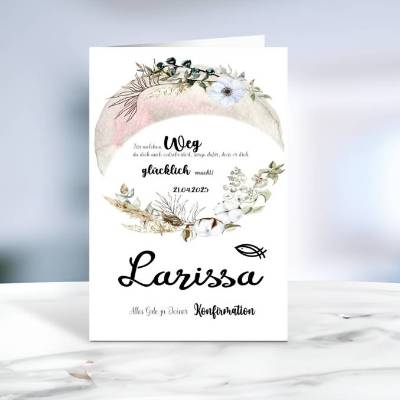 Konfirmation • Jugendweihe • Kommunion • Glückwunschkarte • personalisiert • LN1-Motiv 1 von 6