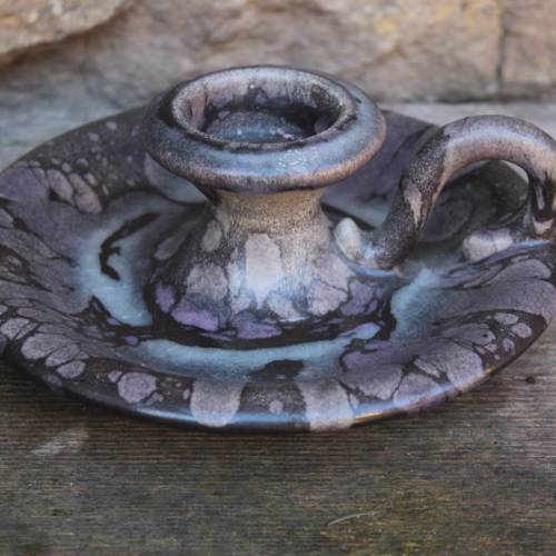 Ruscha Art Kammerleuchter Kerzenständer Keramik Vintage 70er Jahre