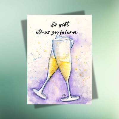 Es gibt etwas zu feiern - Postkarte | Geburtstag | Jubiläum | Hochzeit | jederzeit