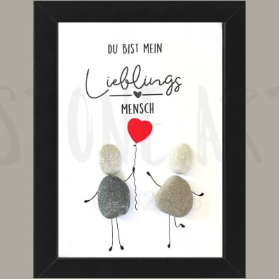 Steinbild „Du bist mein Lieblingsmensch“ – Persönliches Geschenk mit individueller Gravur