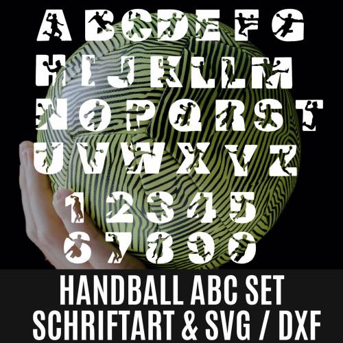 HANDBALL ABC als Schriftart UND Plottdatei svg und dxf