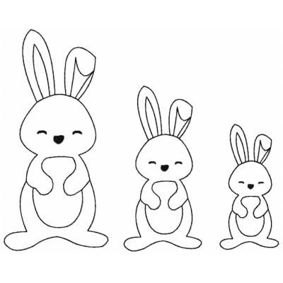 Stickdatei Hase, LineArt, Redwork, Silhouette, drei Größen, drei Stichvarianten, 9 Dateien, Hase, Ostern