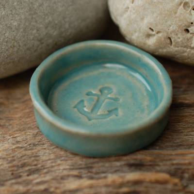 Kleine maritime Schmuckschale aus Keramik