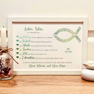Geldgeschenk zur heiligen Kommunion | personalisiertes Kommunionsgeschenk | Erinnerungsrahmen zur Erstkommunion