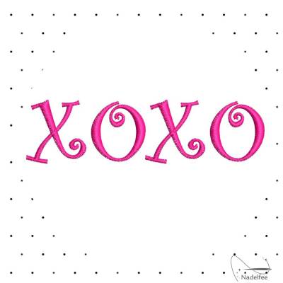 Stickdatei * xoxo  * 21x80 mm Maschinenstickmuster digital
