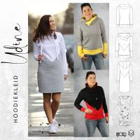Ebook PDF Schnittmuster Damen Hoodiekleid Hoodie UDINE Gr. 32-56 Bild 1